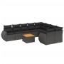 Garden sofa set 10 pieces with black synthetic rattan cushions by , Garden sets - Ref: Foro24-3257490, Price: 670,99 €, Disco...