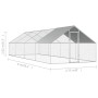 Galvanized steel outdoor chicken coop cage 2.75x8x1.92 m by vidaXL, Cages and habitats for small animals - Ref: Foro24-170791...