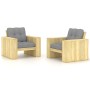 Garden chairs cushions 2 pcs gray impregnated pine wood by , Garden chairs - Ref: Foro24-3065790, Price: 359,99 €, Discount: %