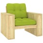 Silla de jardín cojines verde brillante madera pino impregnada de , Sillas de jardín - Ref: Foro24-3065752, Precio: 161,97 €,...