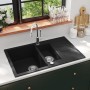 Kitchen sink with 2 black granite bowls by , Sinks - Ref: Foro24-142950, Price: 196,35 €, Discount: %