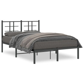 Bed frame with black metal headboard 120x190 cm by , Beds and slatted bases - Ref: Foro24-355558, Price: 95,99 €, Discount: %