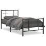 Bed frame with headboard and black metal footboard 90x200 cm by , Beds and slatted bases - Ref: Foro24-355572, Price: 74,99 €...