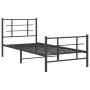 Bed frame with headboard and black metal footboard 90x200 cm by , Beds and slatted bases - Ref: Foro24-355572, Price: 74,99 €...