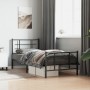 Bed frame with headboard and black metal footboard 90x200 cm by , Beds and slatted bases - Ref: Foro24-355572, Price: 74,99 €...