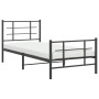 Bed frame with headboard and black metal footboard 90x200 cm by , Beds and slatted bases - Ref: Foro24-355572, Price: 74,99 €...