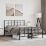 Black metal headboard and footboard bed frame 140x190 cm by , Beds and slatted bases - Ref: Foro24-355579, Price: 113,84 €, D...