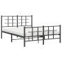 Black metal headboard and footboard bed frame 140x190 cm by , Beds and slatted bases - Ref: Foro24-355579, Price: 113,84 €, D...