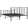 Black metal headboard and footboard bed frame 140x190 cm by , Beds and slatted bases - Ref: Foro24-355579, Price: 113,84 €, D...