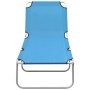 Tumbona plegable de acero y tela azul turquesa de , Tumbonas - Ref: Foro24-310329, Precio: 58,65 €, Descuento: %