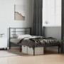 Bed frame with black metal headboard 107x203 cm by , Beds and slatted bases - Ref: Foro24-355557, Price: 72,99 €, Discount: %