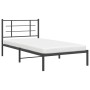 Bed frame with black metal headboard 107x203 cm by , Beds and slatted bases - Ref: Foro24-355557, Price: 72,99 €, Discount: %