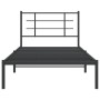 Bed frame with black metal headboard 107x203 cm by , Beds and slatted bases - Ref: Foro24-355557, Price: 72,99 €, Discount: %