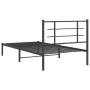 Bed frame with black metal headboard 107x203 cm by , Beds and slatted bases - Ref: Foro24-355557, Price: 72,99 €, Discount: %