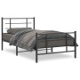 Bed frame with headboard and black metal footboard 100x200cm by , Beds and slatted bases - Ref: Foro24-355574, Price: 77,09 €...