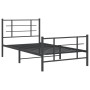 Bed frame with headboard and black metal footboard 100x200cm by , Beds and slatted bases - Ref: Foro24-355574, Price: 77,09 €...