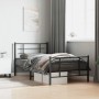 Bed frame with headboard and black metal footboard 100x200cm by , Beds and slatted bases - Ref: Foro24-355574, Price: 77,09 €...