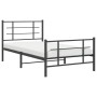 Bed frame with headboard and black metal footboard 100x200cm by , Beds and slatted bases - Ref: Foro24-355574, Price: 77,09 €...