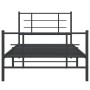 Bed frame with headboard and black metal footboard 100x200cm by , Beds and slatted bases - Ref: Foro24-355574, Price: 77,09 €...