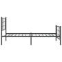 Bed frame with headboard and black metal footboard 100x200cm by , Beds and slatted bases - Ref: Foro24-355574, Price: 77,09 €...