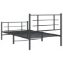 Bed frame with headboard and black metal footboard 100x200cm by , Beds and slatted bases - Ref: Foro24-355574, Price: 77,09 €...