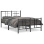 Bed frame with headboard and footboard black metal 120x190 cm by , Beds and slatted bases - Ref: Foro24-355576, Price: 108,86...