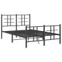 Bed frame with headboard and footboard black metal 120x190 cm by , Beds and slatted bases - Ref: Foro24-355576, Price: 108,86...