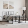 Bed frame with headboard and footboard black metal 120x190 cm by , Beds and slatted bases - Ref: Foro24-355576, Price: 108,86...