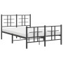 Estructura de cama con cabecero y pie metal negro 120x190 cm de , Camas y somieres - Ref: Foro24-355576, Precio: 108,99 €, De...