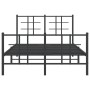 Bed frame with headboard and footboard black metal 120x190 cm by , Beds and slatted bases - Ref: Foro24-355576, Price: 108,86...