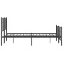 Bed frame with headboard and footboard black metal 120x190 cm by , Beds and slatted bases - Ref: Foro24-355576, Price: 108,86...