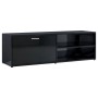 Glossy black plywood TV cabinet 120x34x37 cm by , TV Furniture - Ref: Foro24-801159, Price: 57,50 €, Discount: %