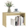 Mesa auxiliar de madera contrachapada blanco y roble 59x36x38cm de , Mesas auxiliares - Ref: Foro24-806701, Precio: 32,27 €, ...