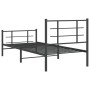 Estructura de cama con cabecero y estribo metal negro 90x190 cm de , Camas y somieres - Ref: Foro24-355571, Precio: 74,99 €, ...