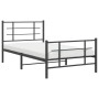 Bed frame with headboard and black metal footboard 100x190cm by , Beds and slatted bases - Ref: Foro24-355573, Price: 76,34 €...