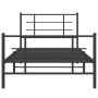 Bed frame with headboard and black metal footboard 100x190cm by , Beds and slatted bases - Ref: Foro24-355573, Price: 76,34 €...