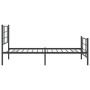 Bed frame with headboard and black metal footboard 100x190cm by , Beds and slatted bases - Ref: Foro24-355573, Price: 76,34 €...