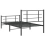 Bed frame with headboard and black metal footboard 100x190cm by , Beds and slatted bases - Ref: Foro24-355573, Price: 76,34 €...