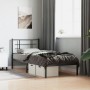 Estructura de cama con cabecero metal negro 90x200 cm de , Camas y somieres - Ref: Foro24-355554, Precio: 70,99 €, Descuento: %