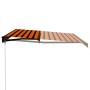 Toldo manual retráctil con LED naranja y marrón 400x300 cm de , Toldos - Ref: Foro24-3055229, Precio: 373,38 €, Descuento: %