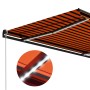 Toldo manual retráctil con LED naranja y marrón 400x300 cm de , Toldos - Ref: Foro24-3055229, Precio: 373,38 €, Descuento: %