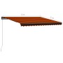 Toldo manual retráctil con LED naranja y marrón 400x300 cm de , Toldos - Ref: Foro24-3055229, Precio: 373,38 €, Descuento: %