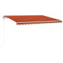 Automatic awning LED wind sensor orange brown 400x300 cm by , Awnings - Ref: Foro24-3068915, Price: 619,06 €, Discount: %