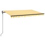 Toldo retráctil manual amarillo y blanco 450x300 cm de , Toldos - Ref: Foro24-3069118, Precio: 294,94 €, Descuento: %