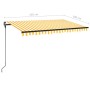 Toldo retráctil manual amarillo y blanco 450x300 cm de , Toldos - Ref: Foro24-3069118, Precio: 294,94 €, Descuento: %