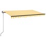 Toldo retráctil manual amarillo y blanco 450x350 cm de , Toldos - Ref: Foro24-3069198, Precio: 432,99 €, Descuento: %