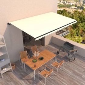 Cream manual retractable awning 500x350 cm by , Awnings - Ref: Foro24-3069217, Price: 474,99 €, Discount: %