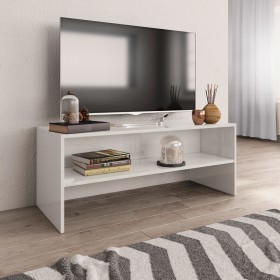 Glossy white plywood TV cabinet 100x40x40 cm by vidaXL, TV Furniture - Ref: Foro24-800051, Price: 56,65 €, Discount: %