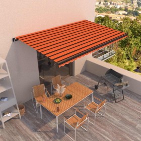 Orange and brown manual retractable awning 500x350 cm by , Awnings - Ref: Foro24-3069220, Price: 505,99 €, Discount: %