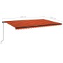 Toldo retráctil manual naranja y marrón 500x350 cm de , Toldos - Ref: Foro24-3069220, Precio: 505,99 €, Descuento: %